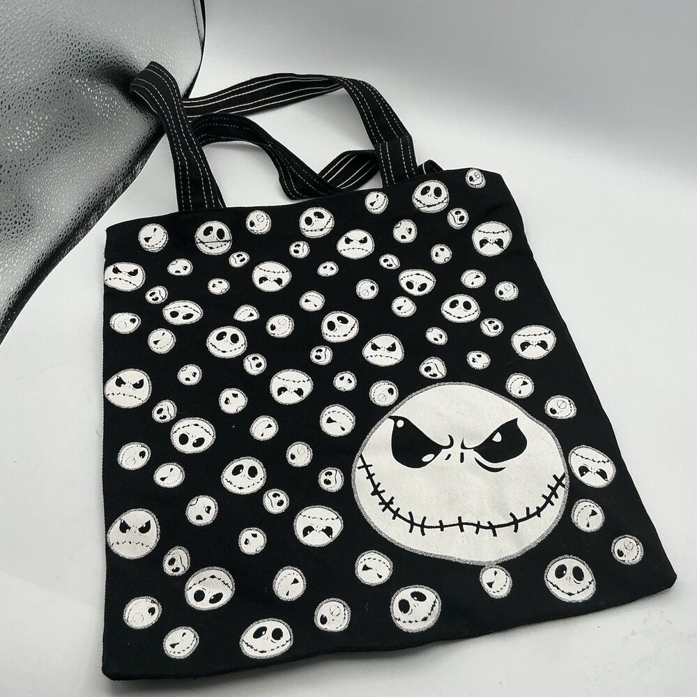 Nightmare Before Christmas Jack Skellington Canvas Tote Bag Disney Goth